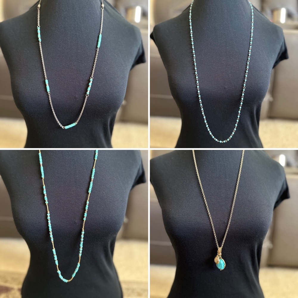 Bundle (4) turquoise style necklaces